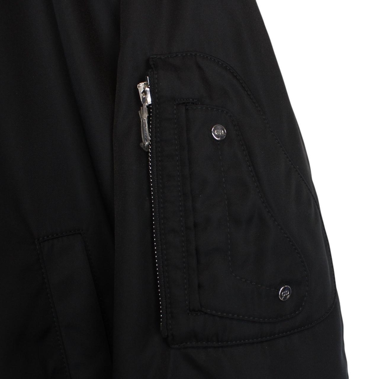 Dior Black Full Zip Nylon Bomber Jacket