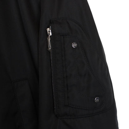 Dior Black Full Zip Nylon Bomber Jacket