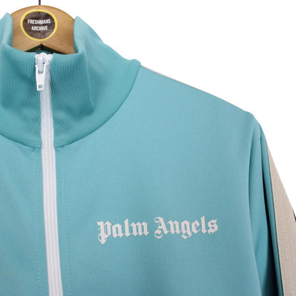 Palm Angels Turquoise Blue Full Zip Track Jacket