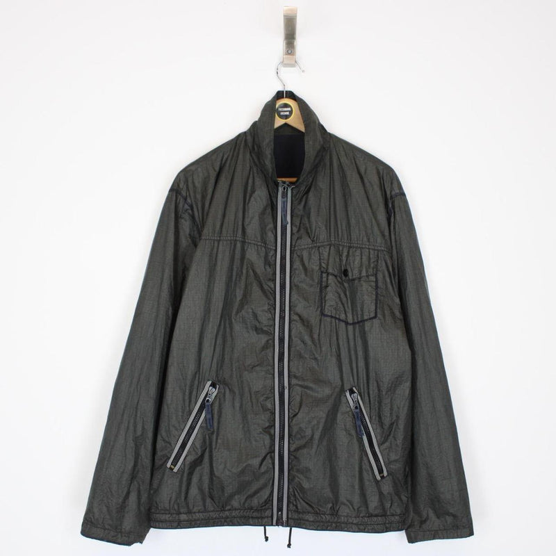 Vintage Stone Island SS 1996 Navy Blue and Grey Reversible Green Edge Badge