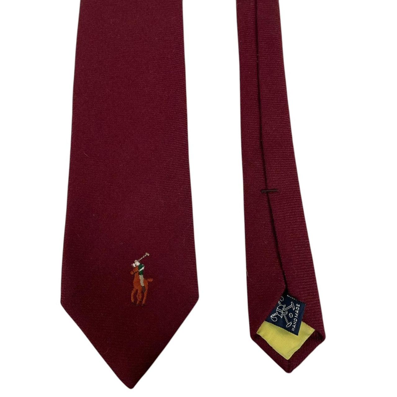 Vintage Polo Ralph Lauren Burgundy Wool Tie