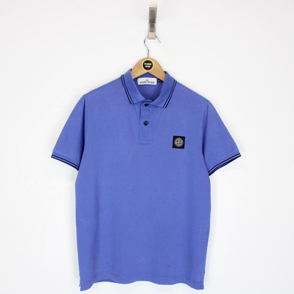 Stone Island Blue Short Sleeve Compass Polo Shirt