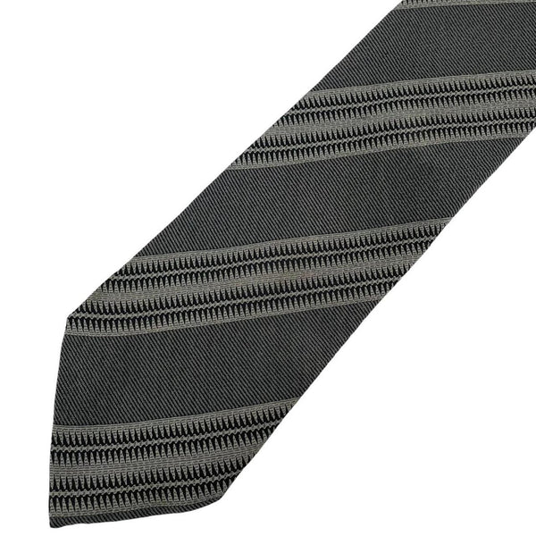 Armani Collezioni Grey Striped Silk Tie