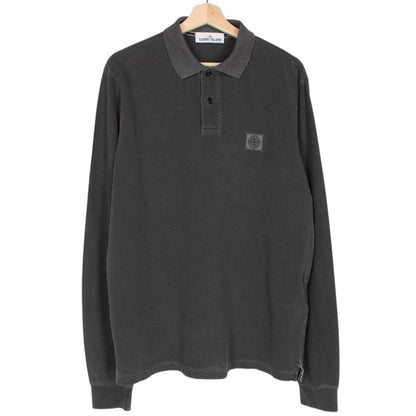Stone Island AW 2018 Dark Grey Long Sleeve Compass Polo Shirt