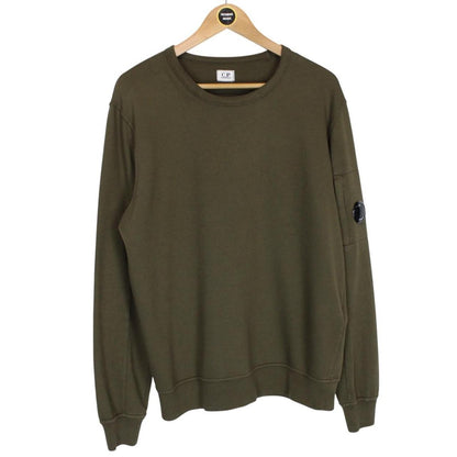 CP Company Khaki Green Goggle Lens Cotton Sweatshirt Jumper