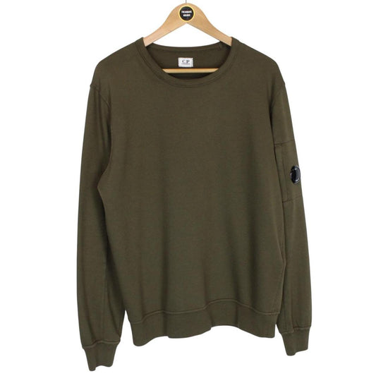 CP Company Khaki Green Goggle Lens Cotton Sweatshirt Jumper