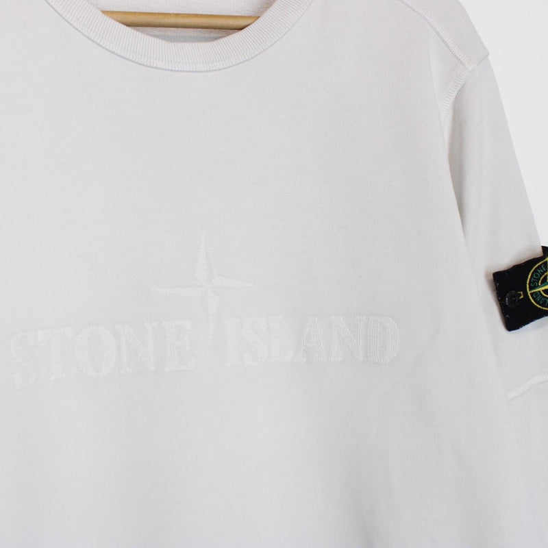 Stone Island AW 2018 Beige Cotton Logo Embroidered Sweatshirt Jumper