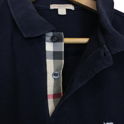 Burberry Brit Navy Blue Nova Check Short Sleeve Cotton Polo Shirt