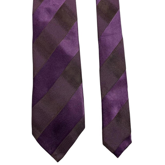 Lanvin purple check silk tie with classic pattern and luxurious sheen.