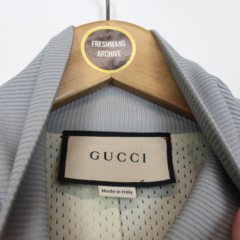 Gucci Grey GG Jacquard Monogram Nylon Track Jacket