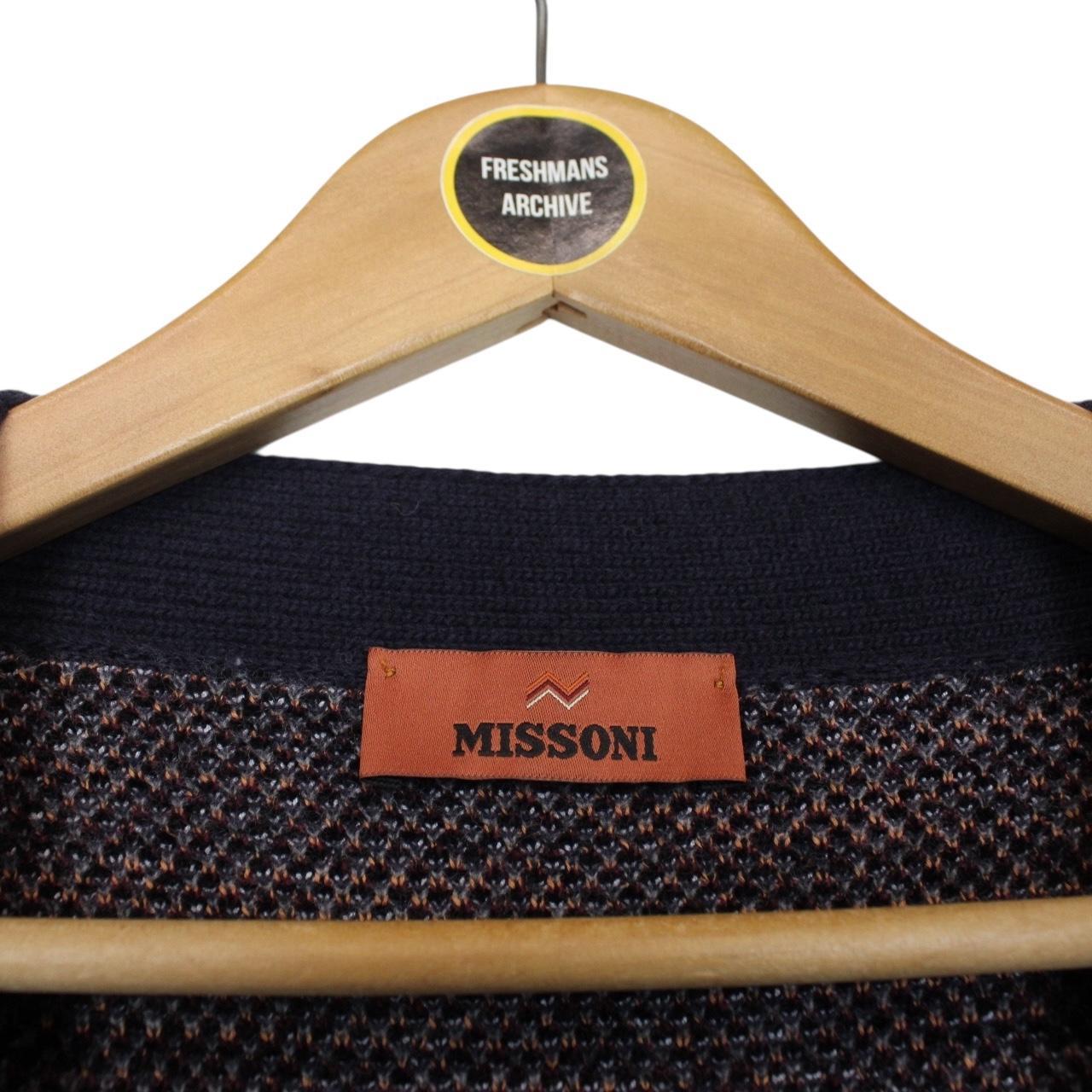 Missoni Multicoloured Button Up Jacquard Wool Blend Knit Cardigan Jumper