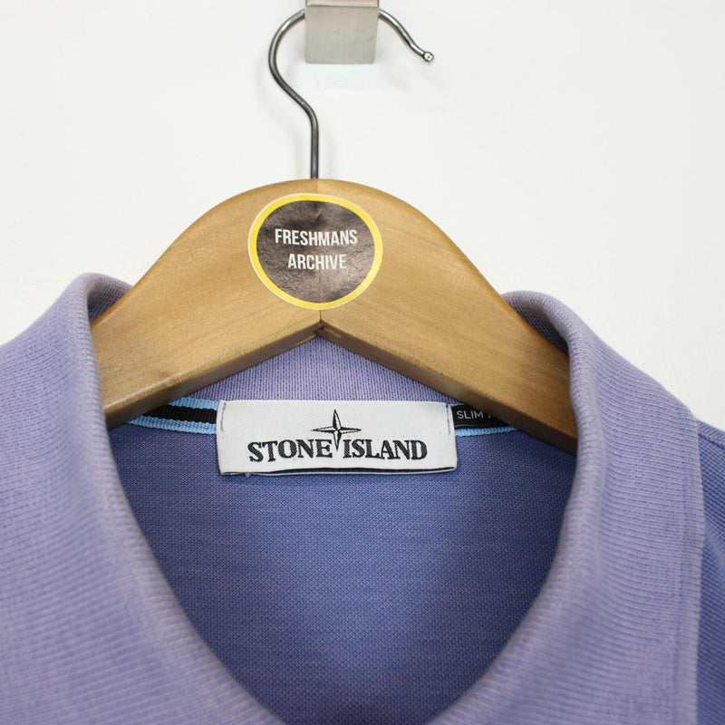 Stone Island SS 2019 Blue Short Sleeve Compass Cotton Polo Shirt