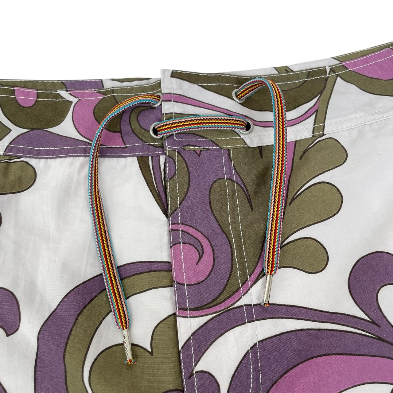 Paul Smith multicoloured swim shorts with logo detail and nylon material.