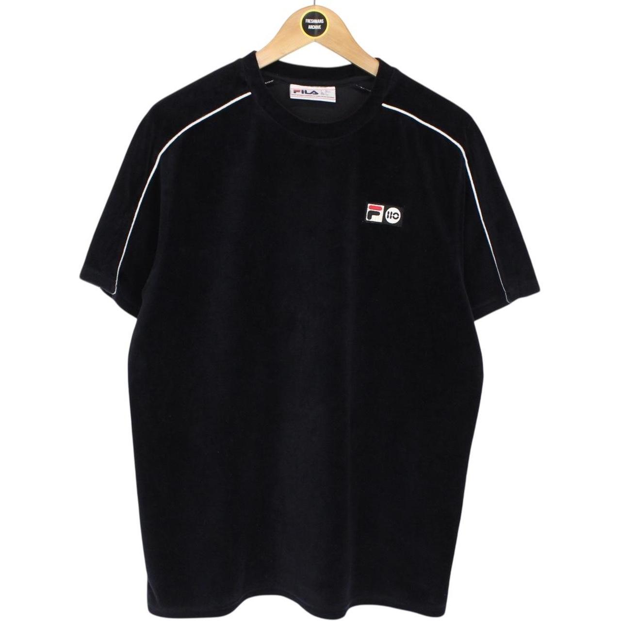 Fila Vintage 110 Velour Hector Navy Blue Short Sleeve Cotton T-Shirt
