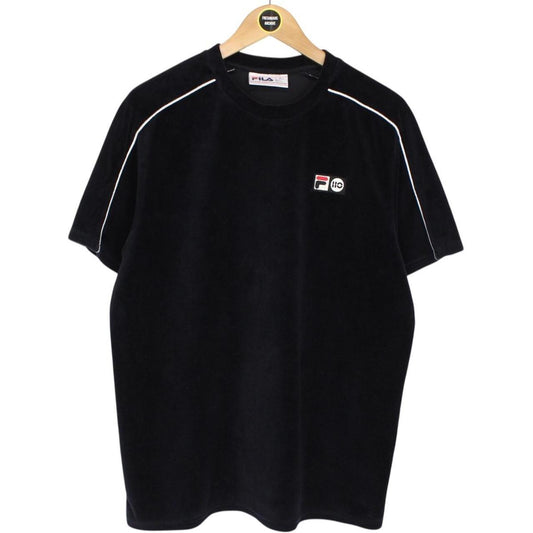 Fila Vintage 110 Velour Hector Navy Blue Short Sleeve Cotton T-Shirt