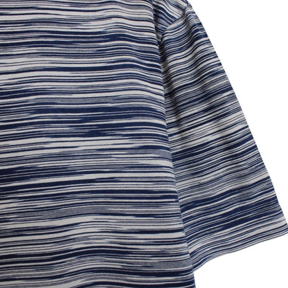 Missoni Navy Blue and White Striped Short Sleeve Cotton T-Shirt