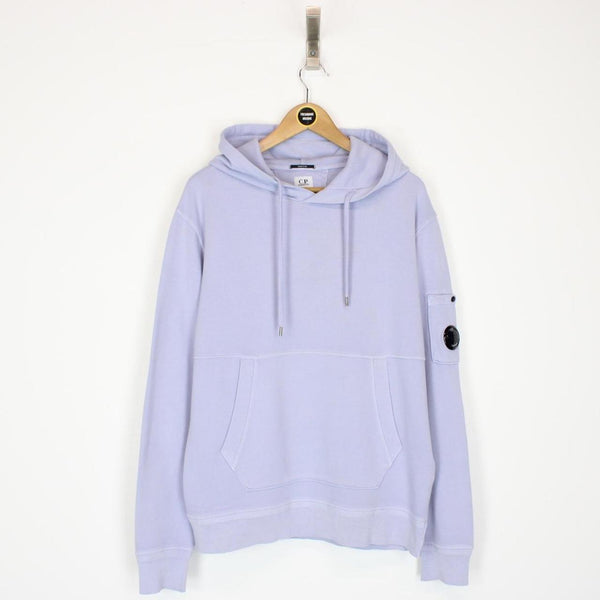 CP Company Blue Resist Dyed Cotton Lens Hoodie Jumper