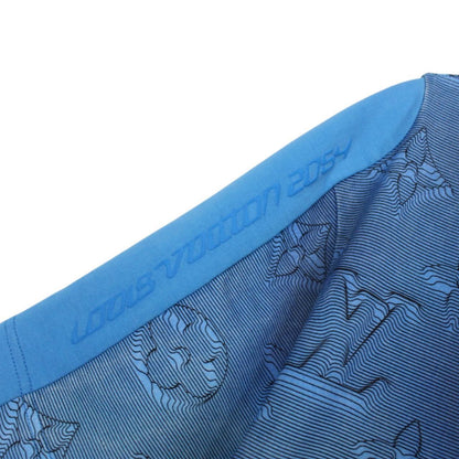 Louis Vuitton LV Blue 2054 Intarsia Print Short Sleeve Cotton T-Shirt