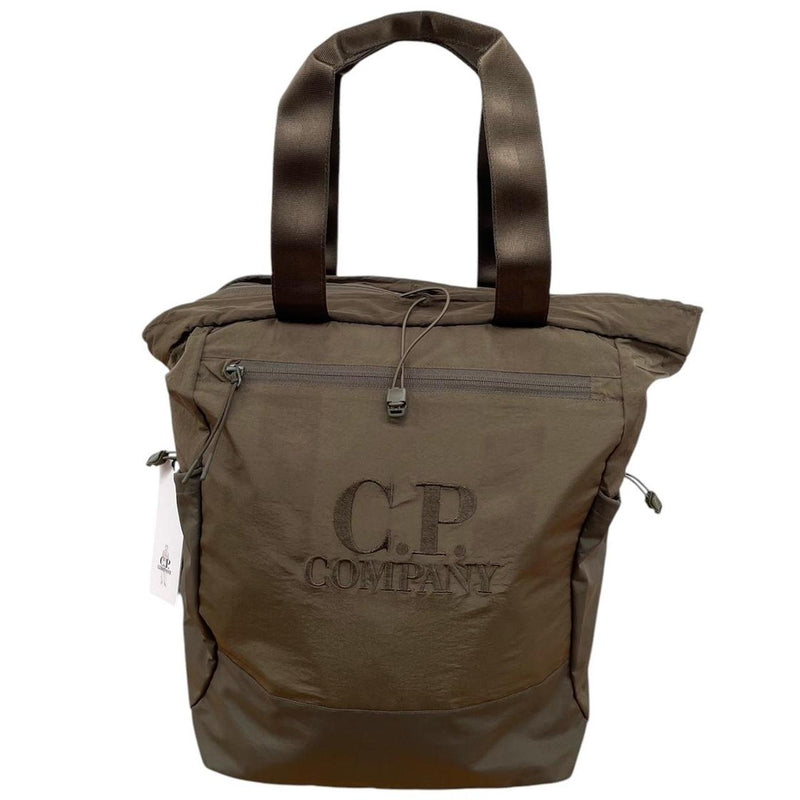 CP Company Ivy Green Logo Embroidered Chrome-R Nylon Tote Backpack
