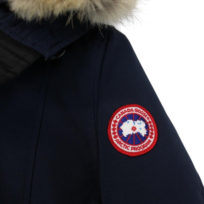 Canada Goose Navy Blue Rossclair Parka Down Coat with Fur Trim
