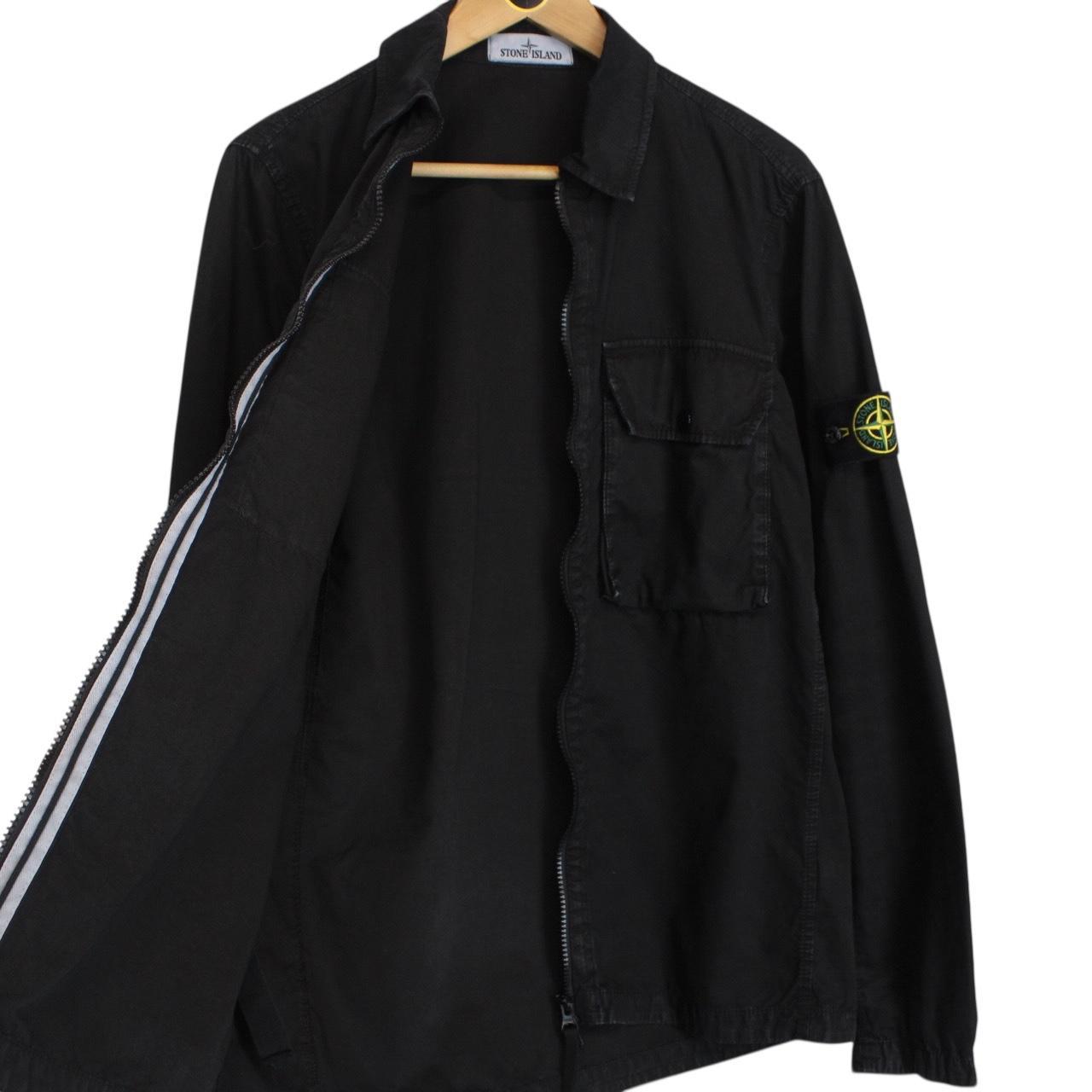 Stone Island AW 2021 Black Full Zip Cotton Overshirt Jacket
