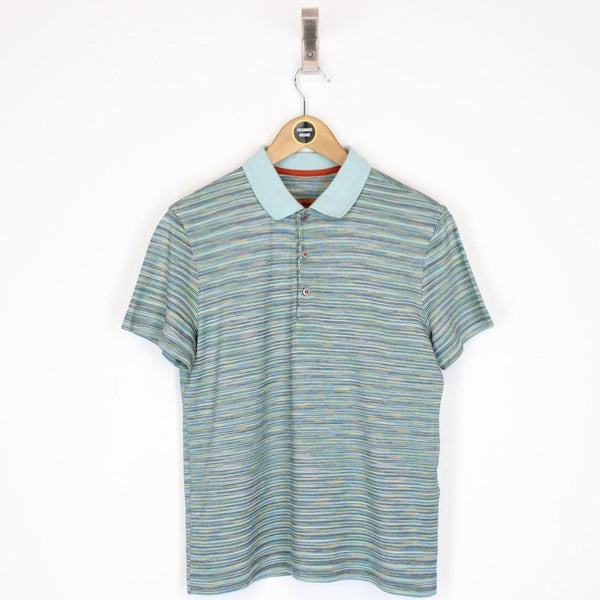 Missoni Multicoloured Striped Short Sleeve Cotton Polo Shirt