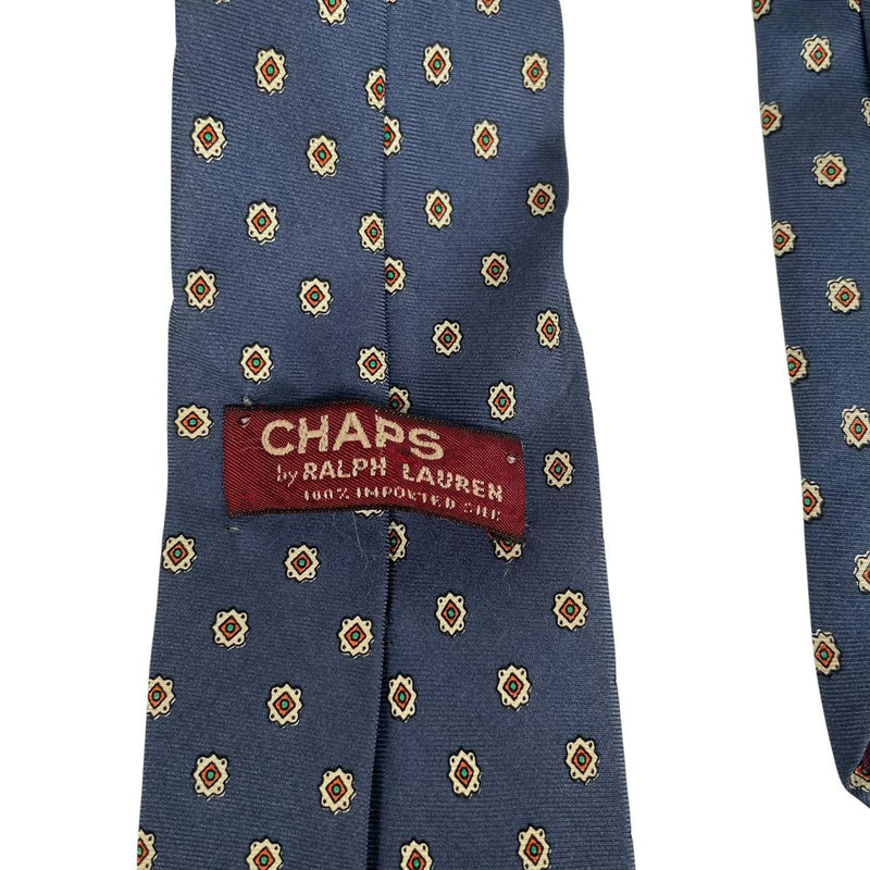 Vintage Chaps Ralph Lauren Navy Blue Silk Tie