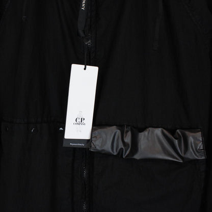 CP Company Black 50 Fili Gum Mixed Full Zip Hooded Explorer Goggle Jacket