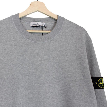 Stone Island AW 2022 Grey Cotton Crew Neck Sweatshirt Jumper