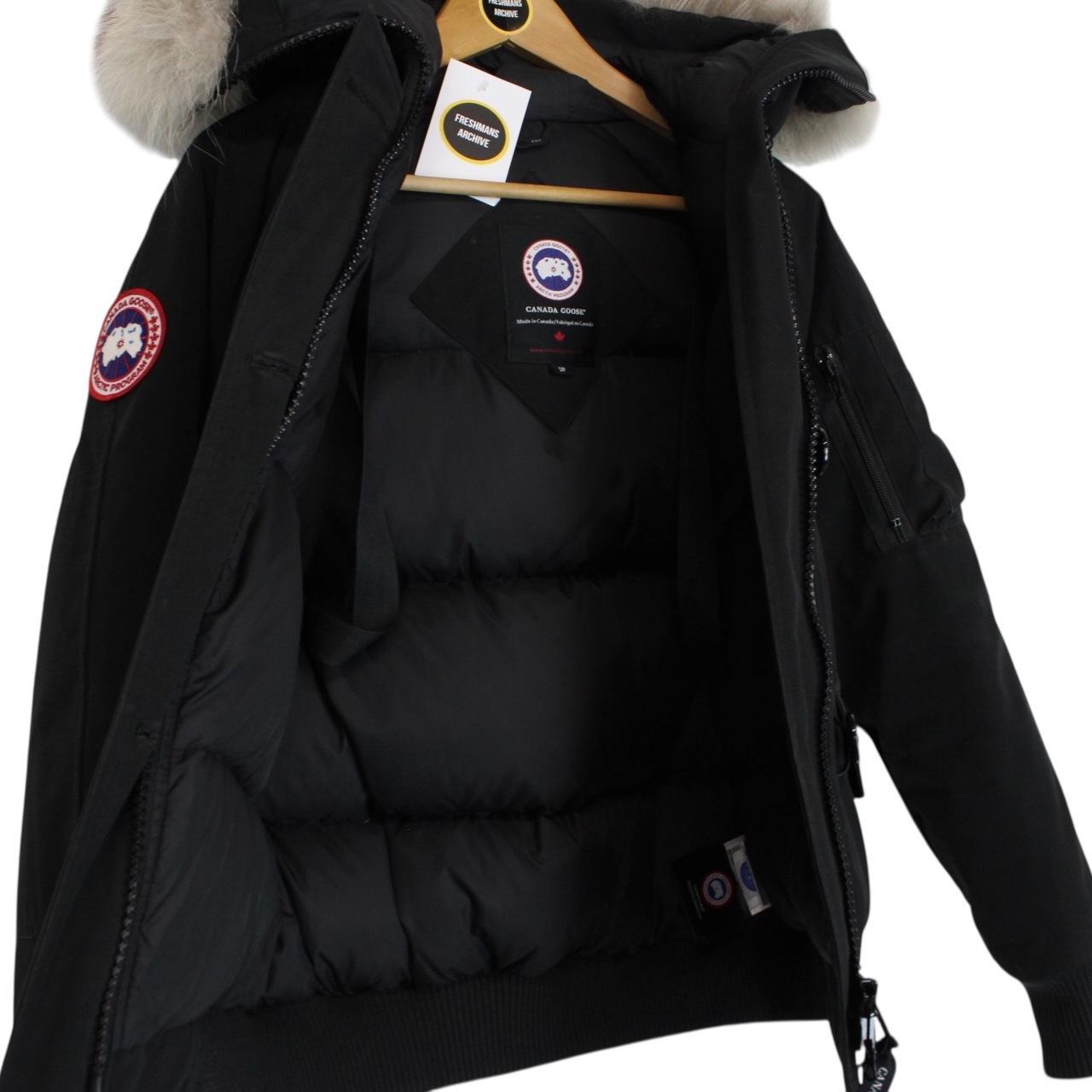 Canada Goose Black Chilliwack Bomber Down Jacket with Fur Trim