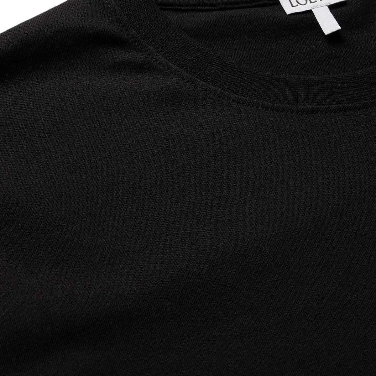 Loewe black t-shirt with embroidered anagram logo, made from soft cotton.