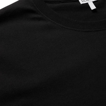 Loewe black t-shirt with embroidered anagram logo, made from soft cotton.