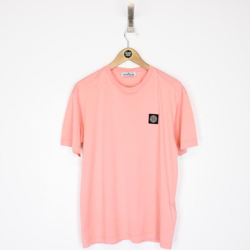 Stone Island AW 2022 Pink Short Sleeve Compass Logo T-Shirt
