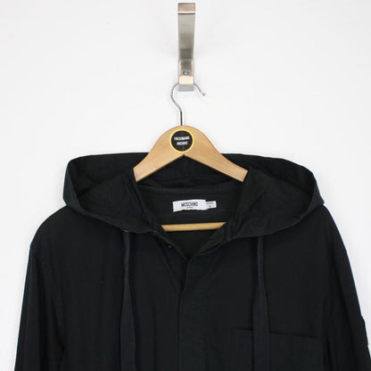 Moschino Jeans Black Button Up Lightweight Cotton Hoodie