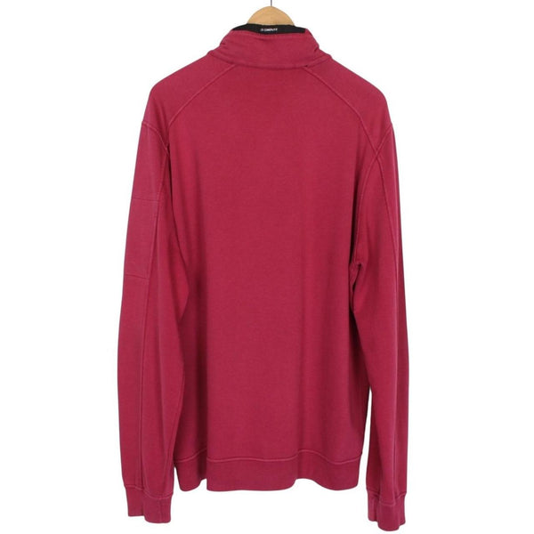 CP Company Burgundy 1/4 Zip Lens Sweatshirt Jumper