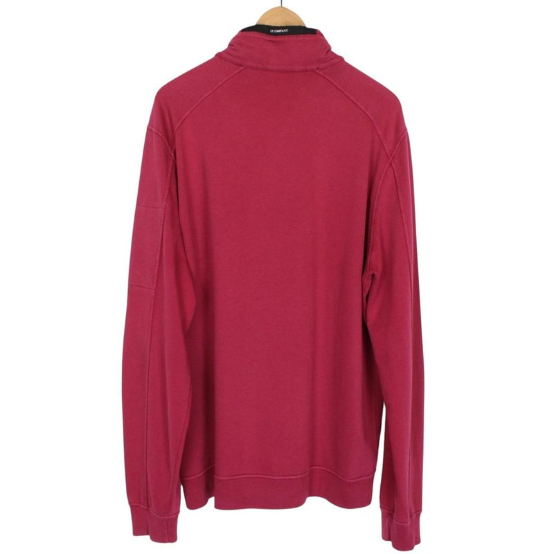 CP Company Burgundy 1/4 Zip Lens Sweatshirt Jumper