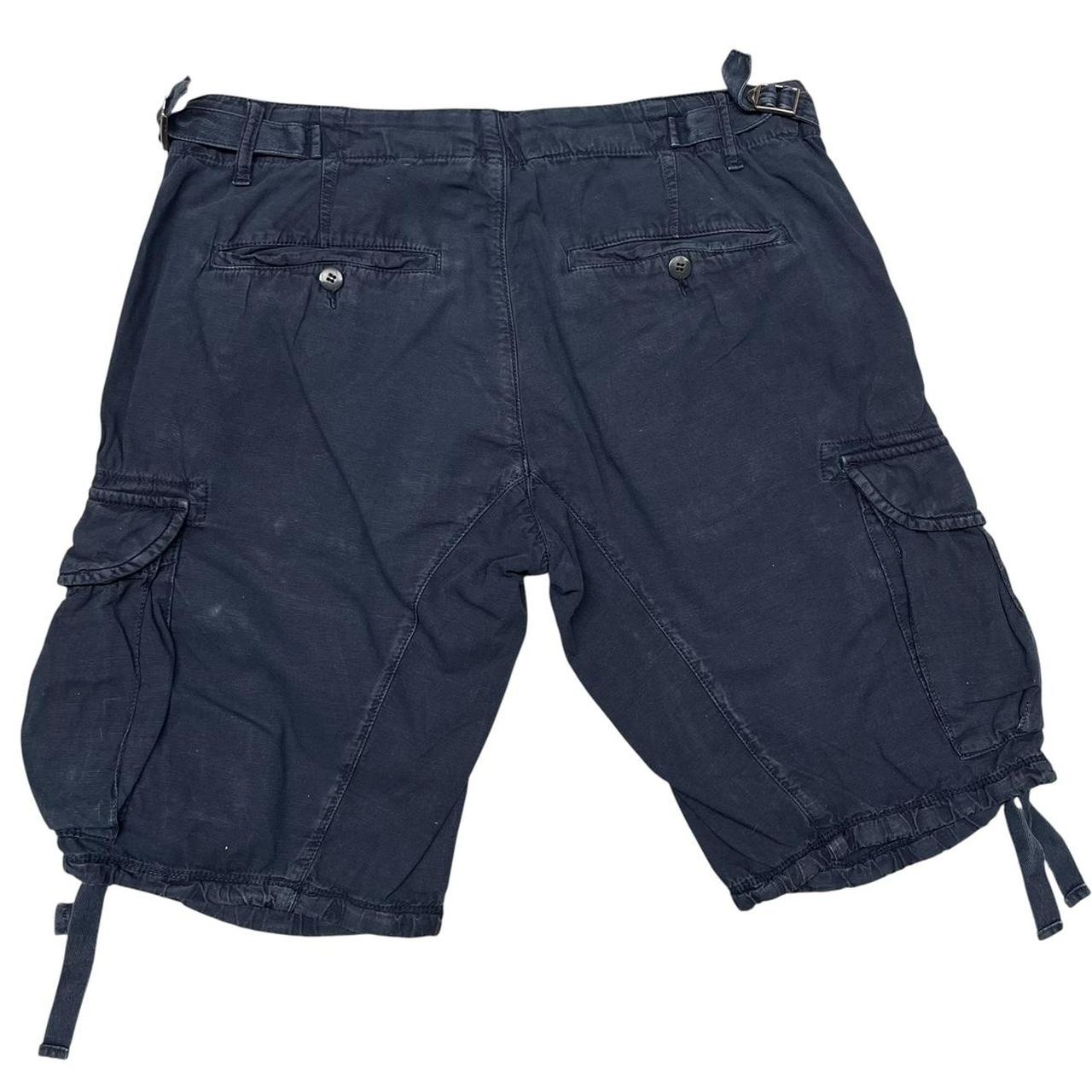 CP Company Navy Blue Cotton Lens Cargo Shorts