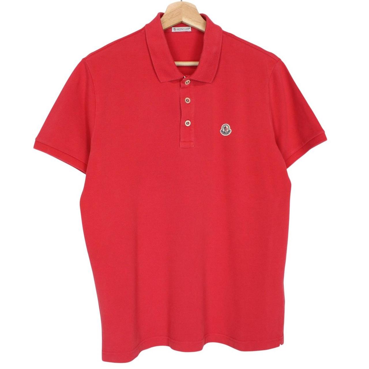 Moncler Maglia Manica Corta Red Short Sleeve Cotton Polo Shirt
