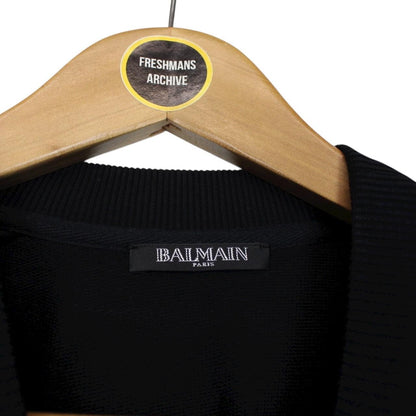 Balmain Paris Black Crew Neck Logo Print Sweatshirt Jumper