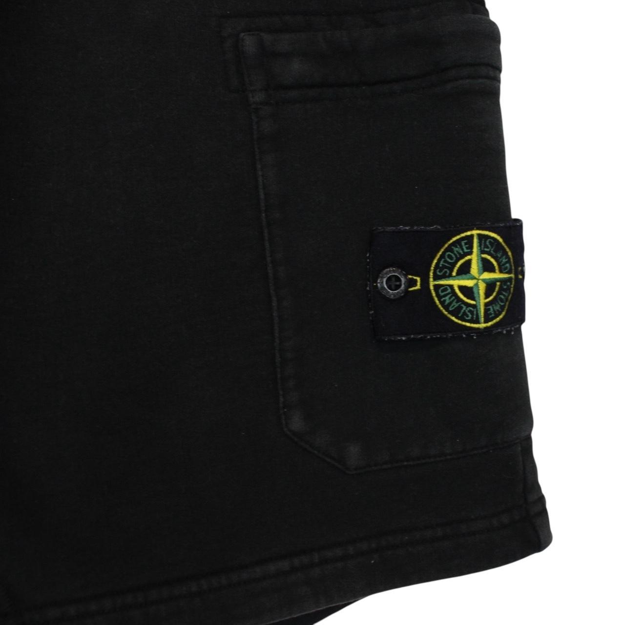 Stone Island AW 2021 Black Cotton Jogger Shorts