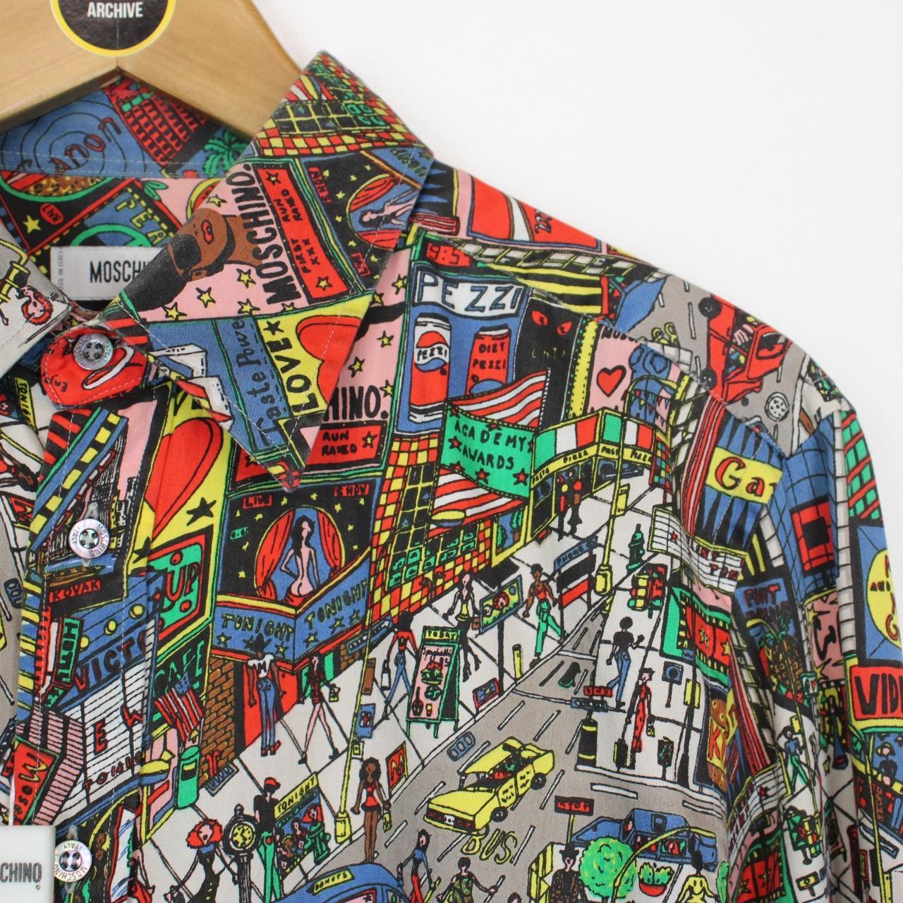 Vintage 90s Moschino Multicoloured Cartoon Print Long Sleeve Shirt