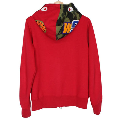 Bape Red Camo Full Zip WGM Shark Hoodie Jumper