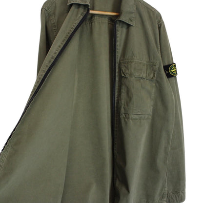 Stone Island AW 2019 Green Full Zip Cotton Overshirt Jacket