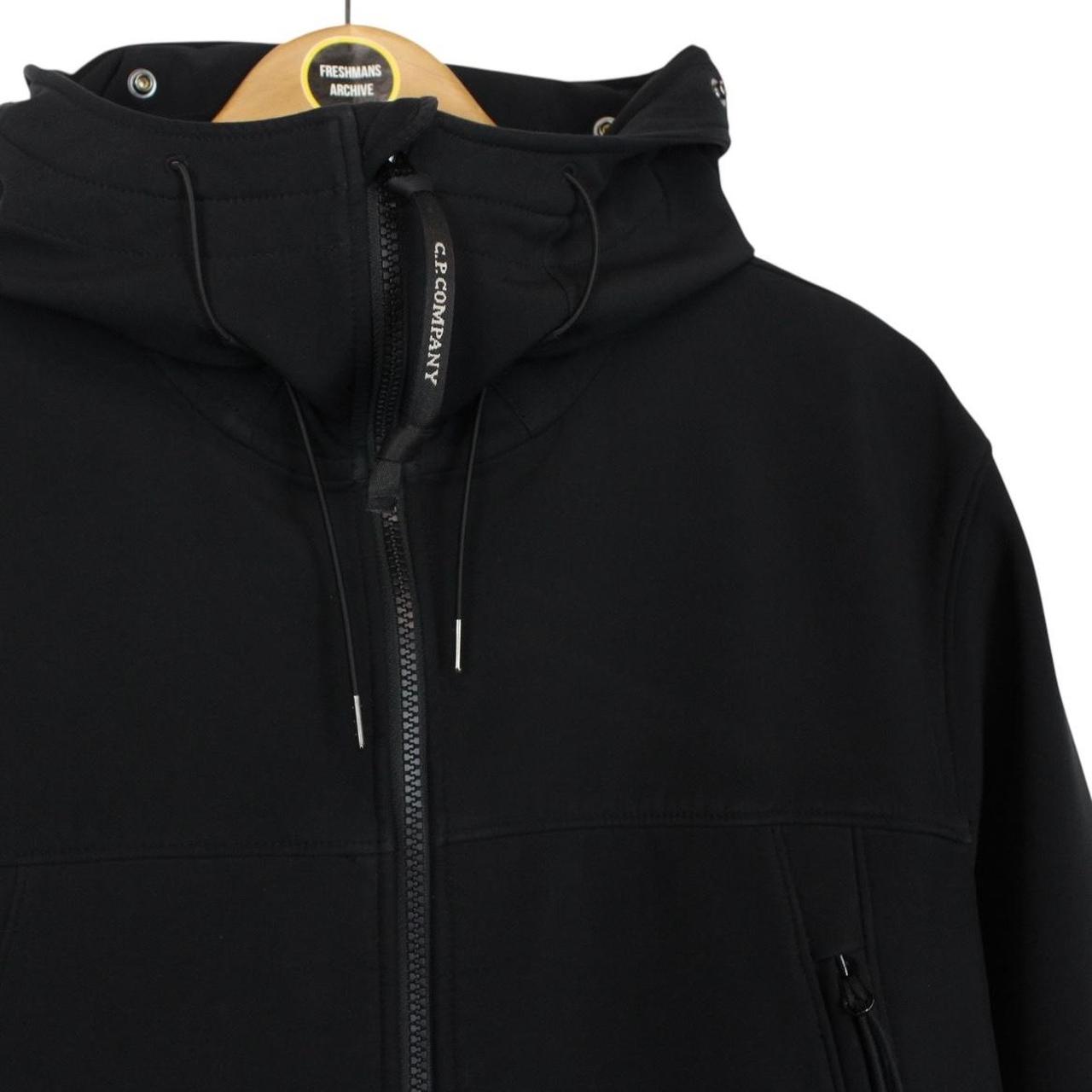 CP Company Black Full Zip Hooded Soft Shell Goggle Jacket