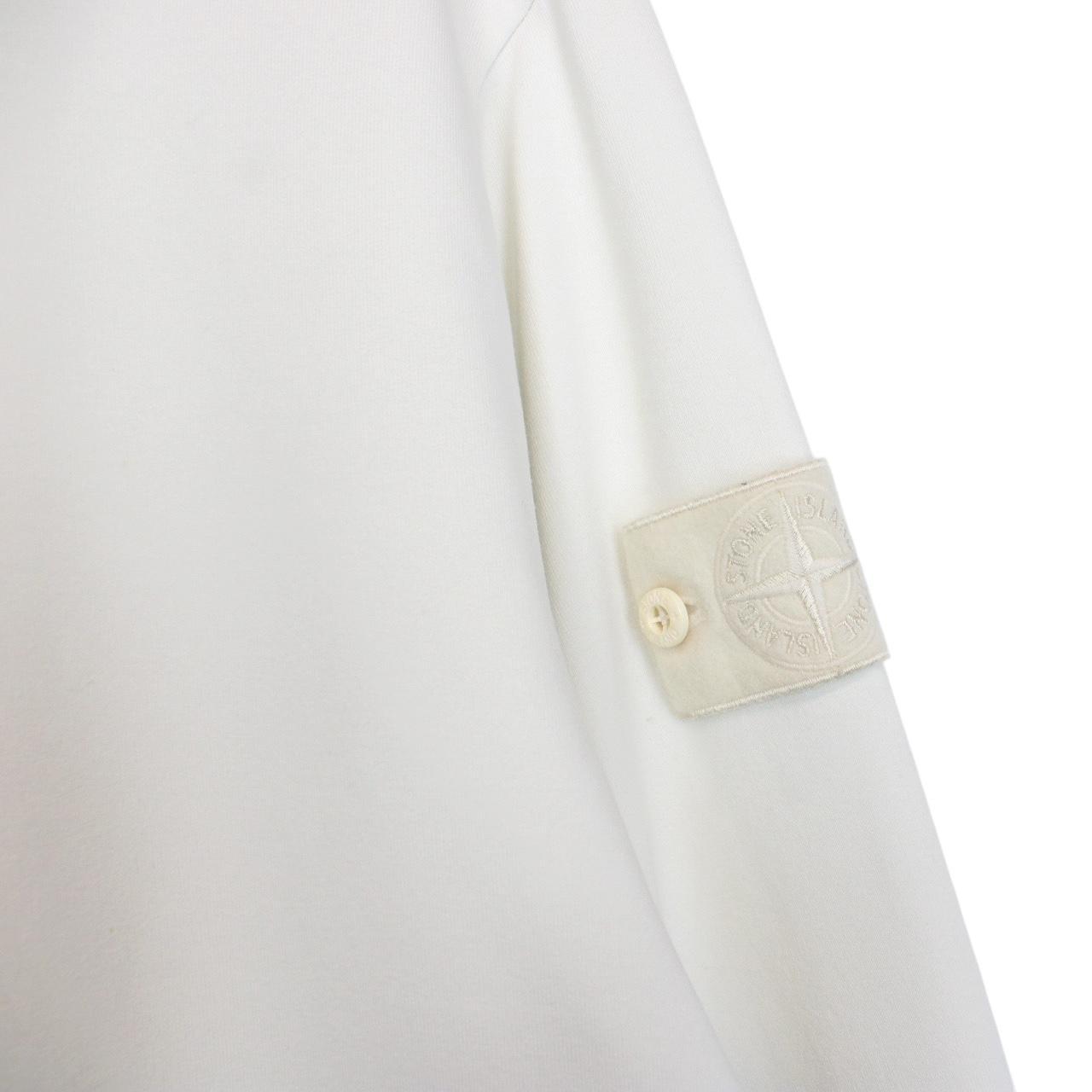 Stone Island Ghost SS 2022 Cream 1/4 Zip Stretch Cotton Sweatshirt Jumper