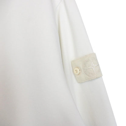 Stone Island Ghost SS 2022 Cream 1/4 Zip Stretch Cotton Sweatshirt Jumper