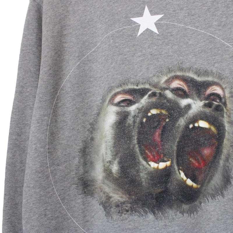 Givenchy Paris Monkey Brothers Grey Crew Neck Sweatshirt Jumper