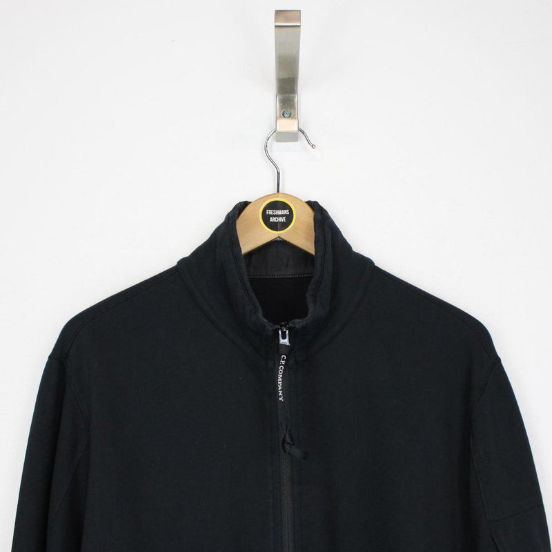 CP Company Navy Blue Goggle Lens Full Zip Cotton Sweatshirt Jumper