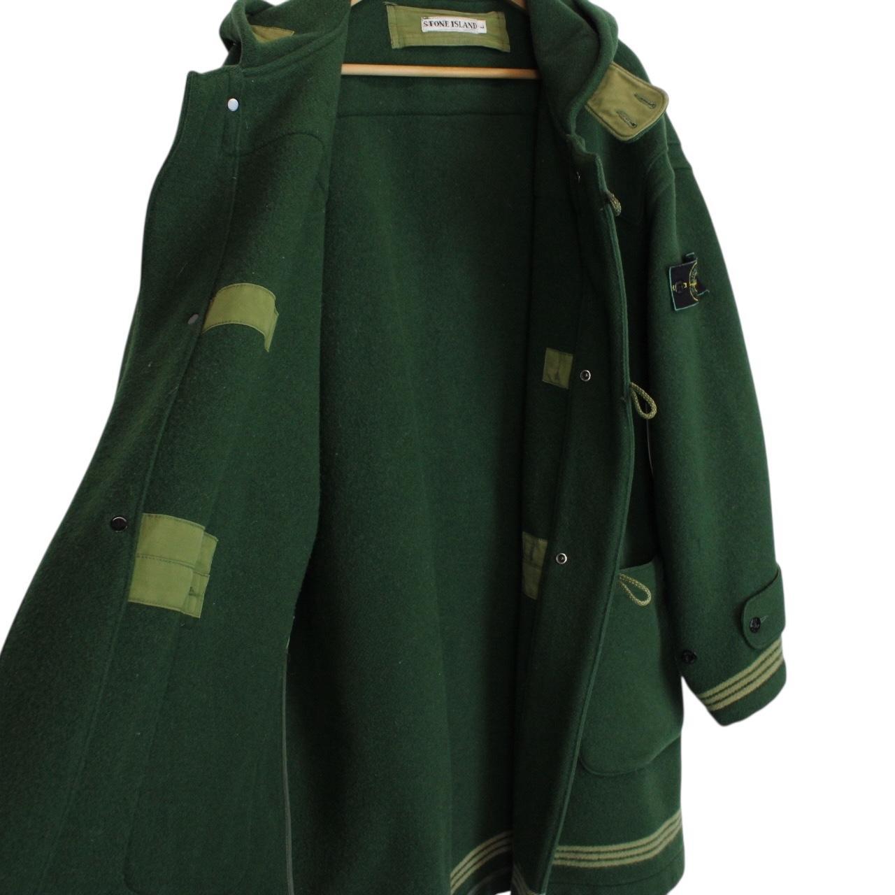 Vintage Stone Island AW 1986 Green Heavyweight Wool Montgomery Duffle Coat