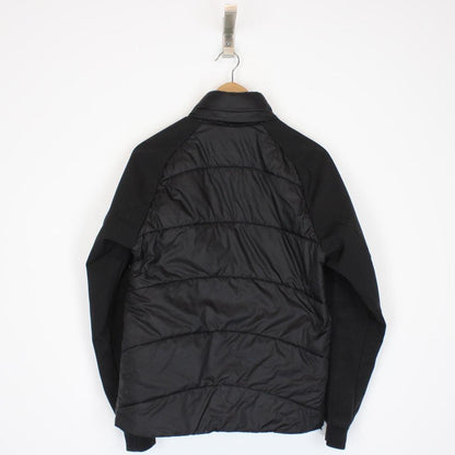 CP Company Black Quilted Hybrid Soft Shell Full Zip Lens Jacket